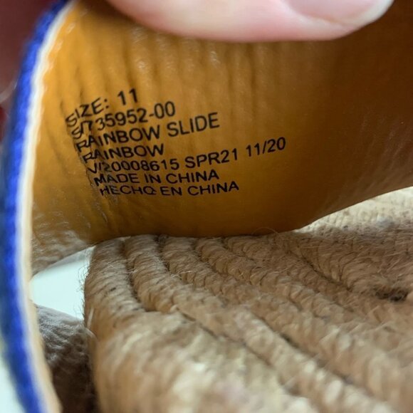 🌈 Gap Rainbow Slides Espadrille Sandals Multicolor Casual Pride Size 11 🌈 - Picture 8 of 8